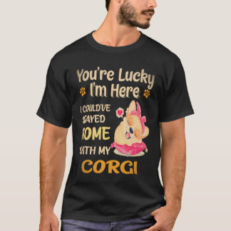 T-shirt 17 J'aurais pu rester à la maison avec Corgi