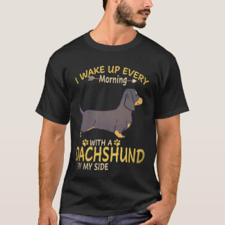 T-shirt 17 Je me réveille chaque matin avec un dachshund à