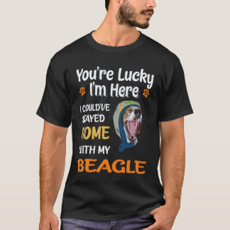 T-shirt 17 Resté à la maison avec mon beagle