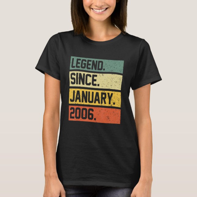 T-shirt 17e anniversaire 17 ans légende depuis le 20 janvi (Devant)