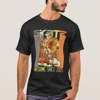 T-shirt 17E Anniversaire Amateurs De Patinage Skater Aweso