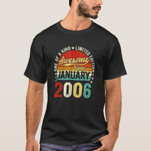 T-shirt 17e anniversaire Hommes Femmes Vintage janvier 200