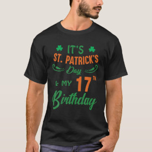 T-shirt 17E Anniversaire St Patrick's Day Party Hommes Fem