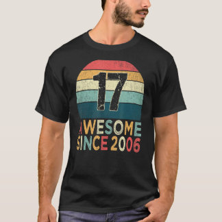 T-shirt 17e anniversaire Vintage Rétro 17 ans Awesome S