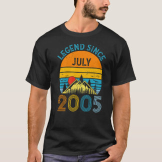 T-shirt 17ème Anniversaire Légende Depuis Juillet 2005 Vin