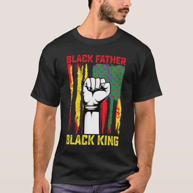 T-shirt 17ème Fête du Père Noir Papa King Fête F (Devant)