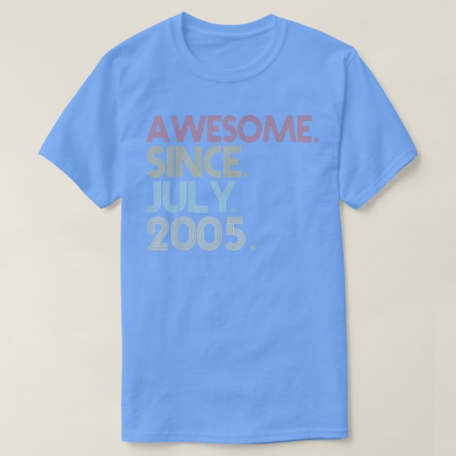 T-shirt 17th Birthday Party 17 Years Old Awesome Since Jul (Design devant)