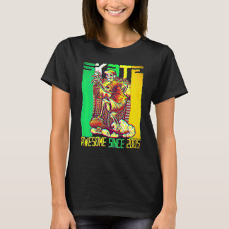 T-shirt 17th Birthday Skateboard  Skater Awesome Since 200