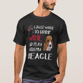 T-shirt 183 Boire Du Vin Et Jouer Avec Mon Beagle