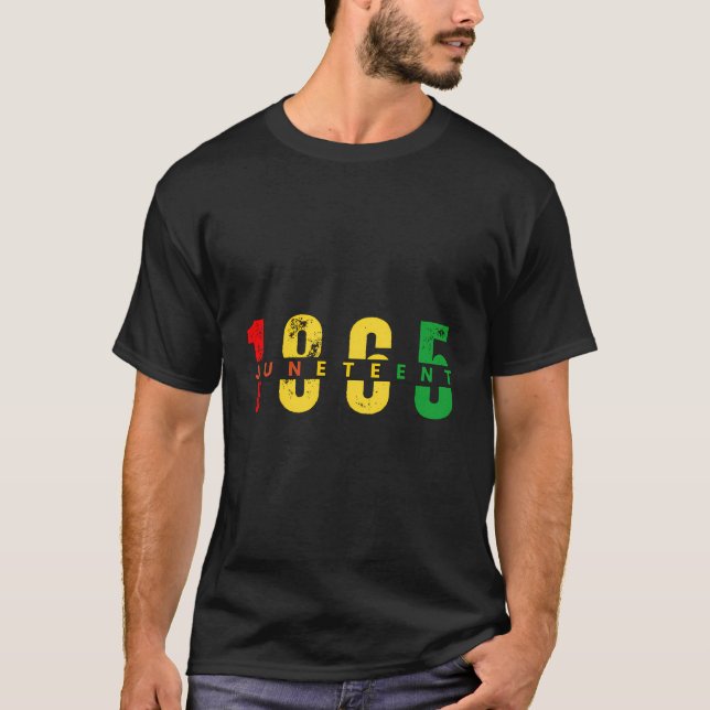 T-shirt 1865, 1865, Black African Fier American Indep (Devant)