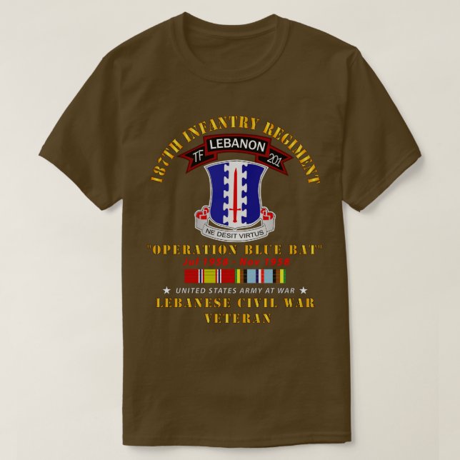 T-shirt 187e Régiment d'infanterie TF 201 Liban w AFEM SVC (Design devant)