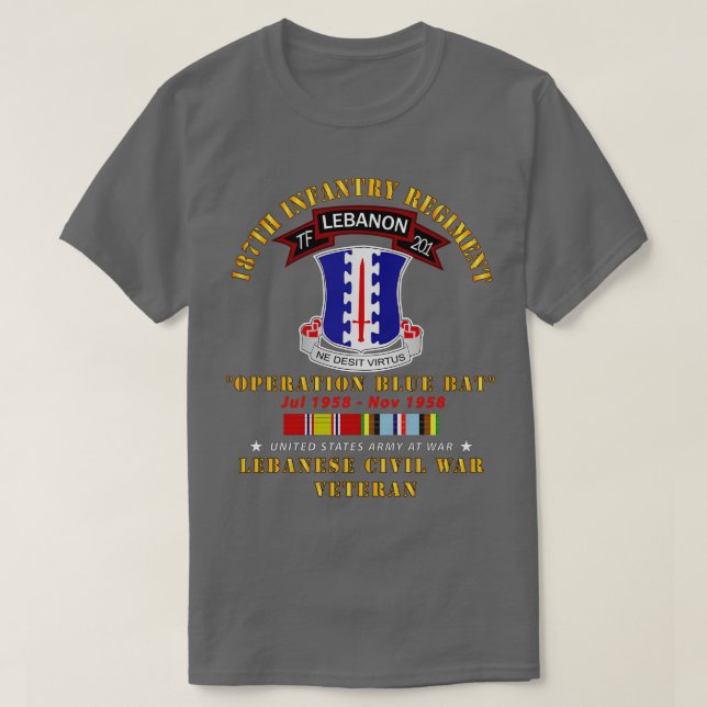 T-shirt 187e Régiment d'infanterie TF 201 Liban w AFEM SVC (Design devant)
