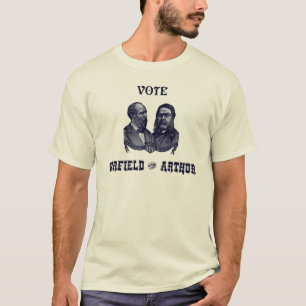 T-shirt 1880 vote Garfield et Arthur, bleus