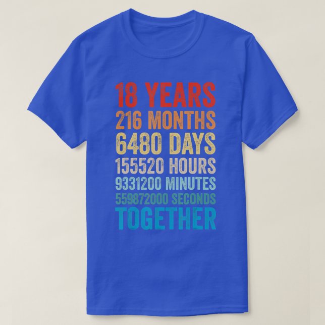 T-shirt 18 Anniversaire Lui Son Couple 18e Mariage (Design devant)