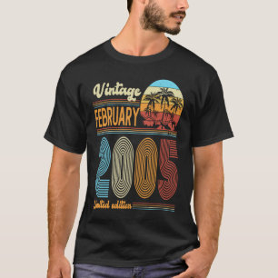 T-shirt 18 Anniversaire Vintage Février 2005 Filles