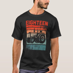 T-shirt 18 Ans 18e Anniversaire Tracteur Farmer Boys Girl