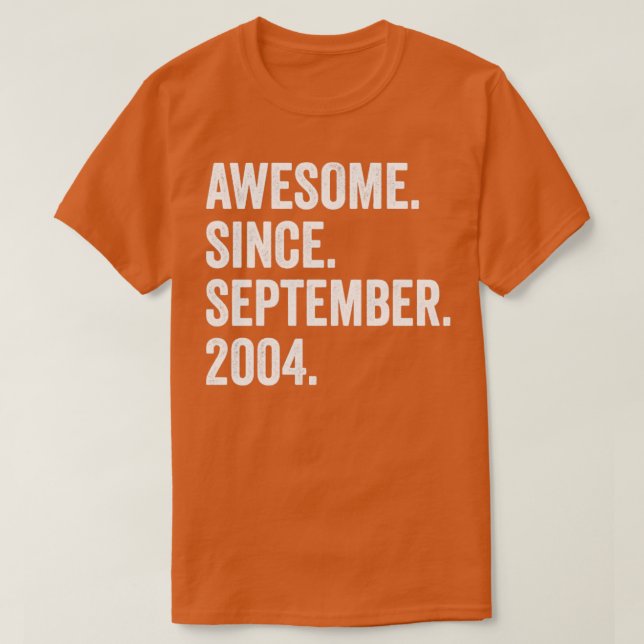 T-shirt 18 Ans Awesome Depuis Septembre 2004 18th Bir (Design devant)