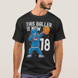 T-shirt 18 Ans Baseball Anniversaire 18e Joueur de Baller 