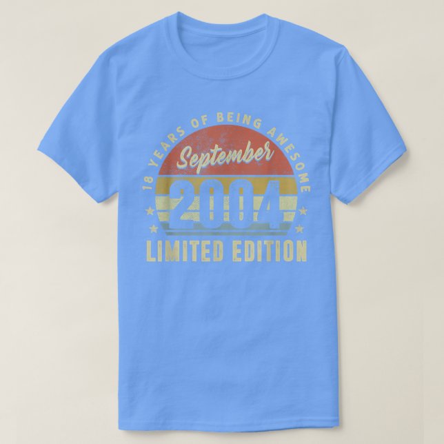 T-shirt 18 Ans Cadeau Awesome depuis Septembre 2004 18e (Design devant)