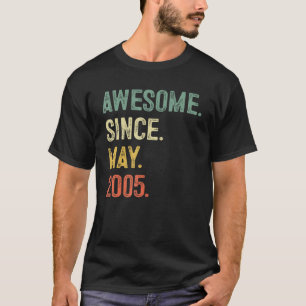 T-shirt 18 Ans Cadeaux Awesome Depuis Mai 2005 18th Bir
