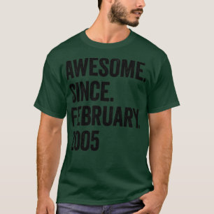 T-shirt 18 Ans d'émerveillement depuis février 2005 18e An