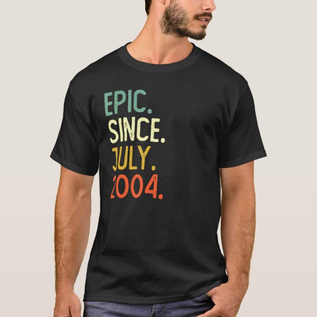T-shirt 18 ans Epic depuis juillet 2004 18e anniversaire (Devant)