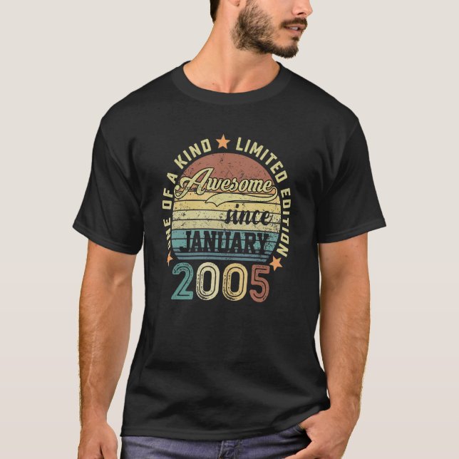 T-shirt 18 ans Incroyable depuis janvier 2005 18e annivers (Devant)
