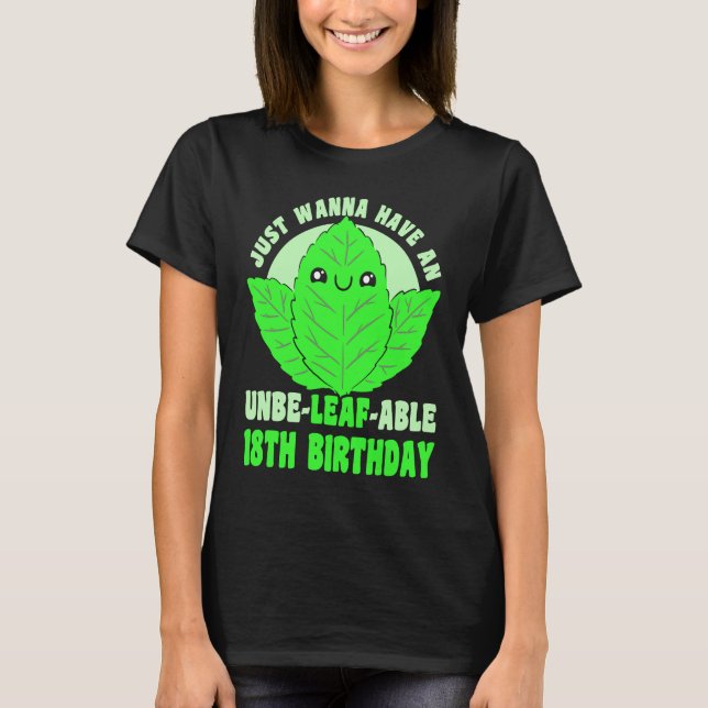 T-shirt 18 Ans Joyeux 18ème Anniversaire Mignonne Plante 1 (Devant)