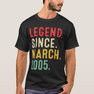 T-shirt 18 Ans Légende depuis mars 2005 18 Ans