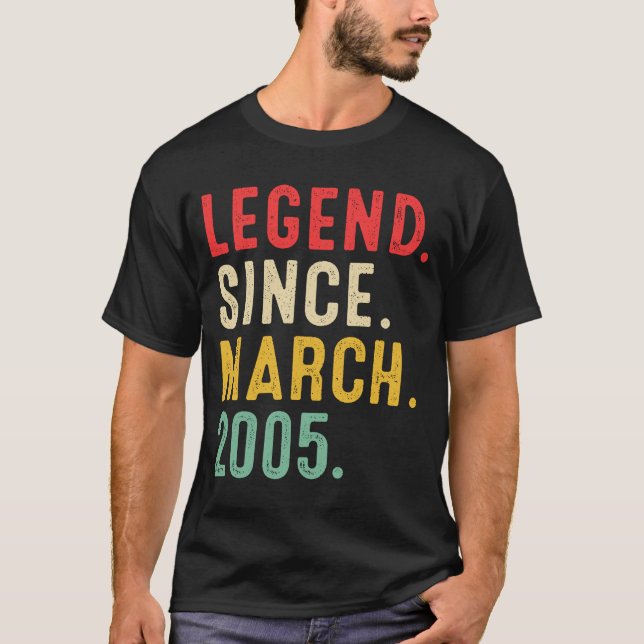 T-shirt 18 Ans Légende depuis mars 2005 18 Ans (Devant)