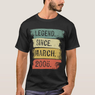 T-shirt 18 Ans Légende depuis mars 2005 18ème anniversaire