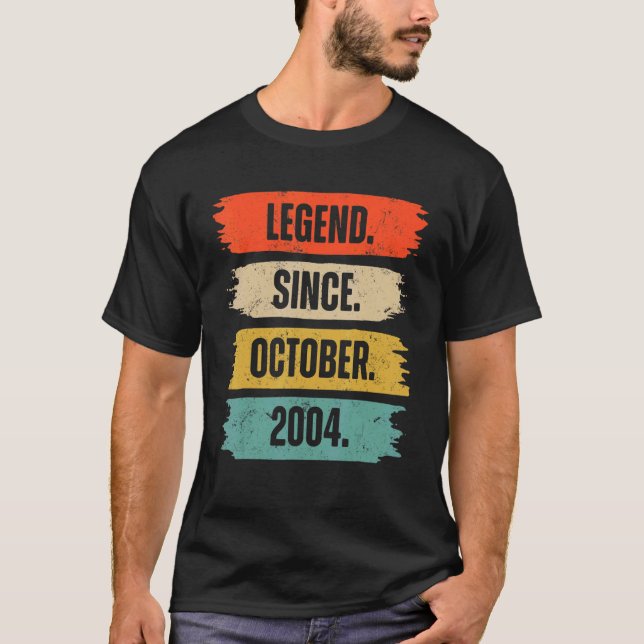 T-shirt 18 Ans Légende depuis Octobre 2004 18e Naissance (Devant)