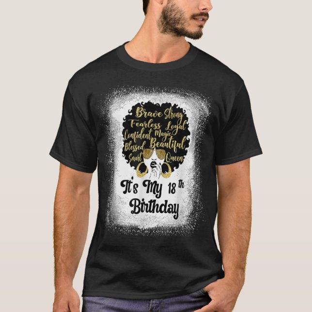 T-shirt 18 Ans Leopard Melanin Fille C'Est Mon Anniversair (Devant)