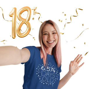 T-shirt 18 ans T Chemise ton âge en jours