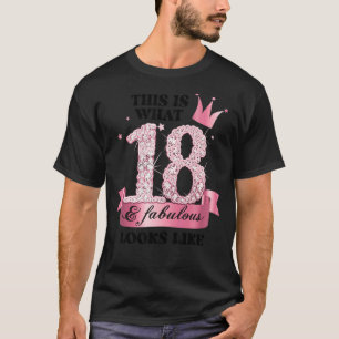 T-shirt 18 & Fabulous I Pink White Party Group Candid Phot