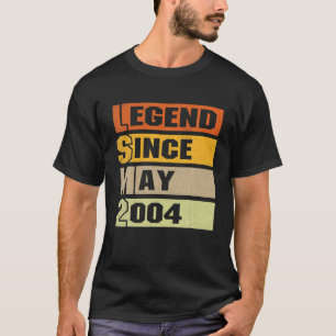 T-shirt 18E Anniversaire Cadeaux 18 Ans Légende Depuis Mai