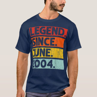 T-shirt 18e anniversaire Cadeaux Légende depuis juin 2004 