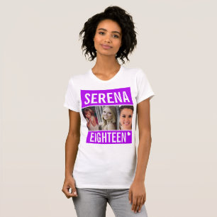 T-shirt 18e anniversaire de fête photo violet