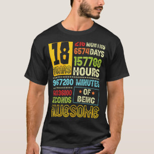 T-shirt 18e anniversaire garçon 18 ans d'être génial fait
