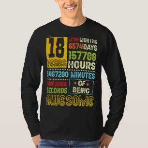 T-shirt 18e anniversaire garçon 18 ans d'être génial fait 