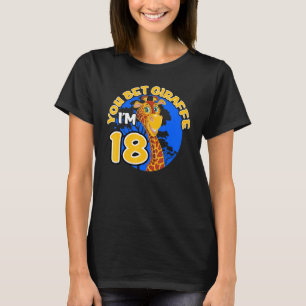 T-shirt 18e anniversaire Giraffe Zoo dix-huitième B fête d
