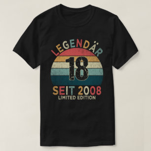 T-shirt 18e anniversaire légendaire depuis 2008 millésime