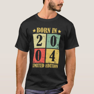 T-shirt 18E Anniversaire Né En 2004 Edition Limitée Vintag