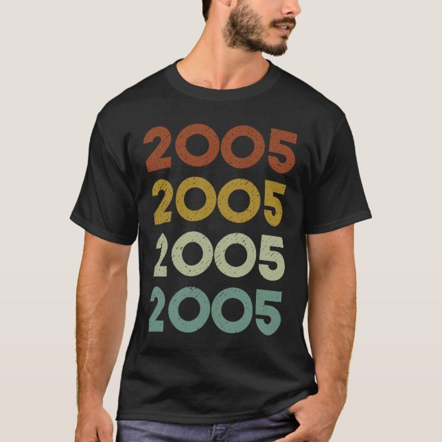T-shirt 18e anniversaire Vintage 2005 (Devant)
