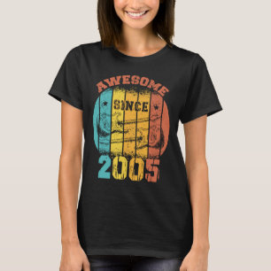 T-shirt 18e anniversaire Vintage 2005 Rétro 18 ans Guit