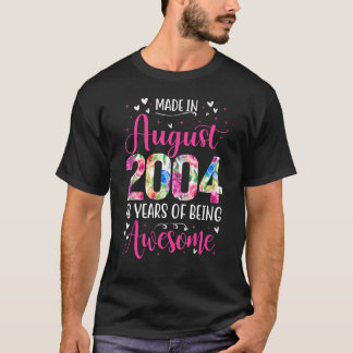 T-shirt 18ème Anniversaire Floral Pour Filles Nées Le 20 A