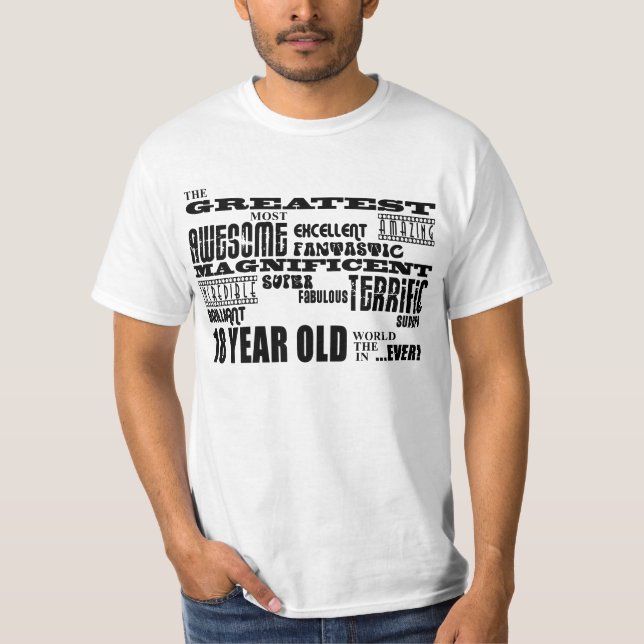 T-shirt 18èmes ans de fête d'anniversaire d'amusement (Devant)