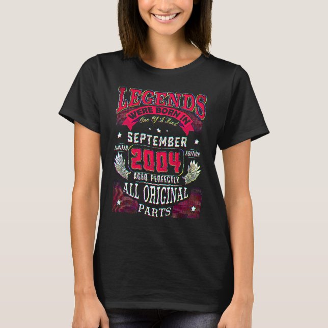 T-shirt 18th Birthday  Legends Born In September 2004 18 Y (Devant)