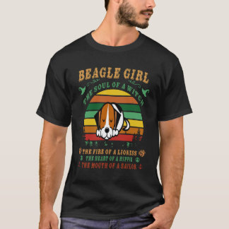 T-shirt 190 Fille Beagle L'âme Le Feu Le Coeur Le Mou