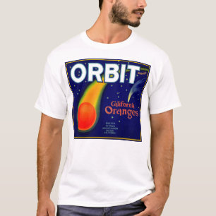 T-shirt 1920s Orbite Orange étiquette de caisse de fruits